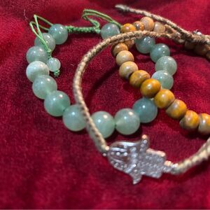 Jade bracelet set w Hamosa Hand Boho